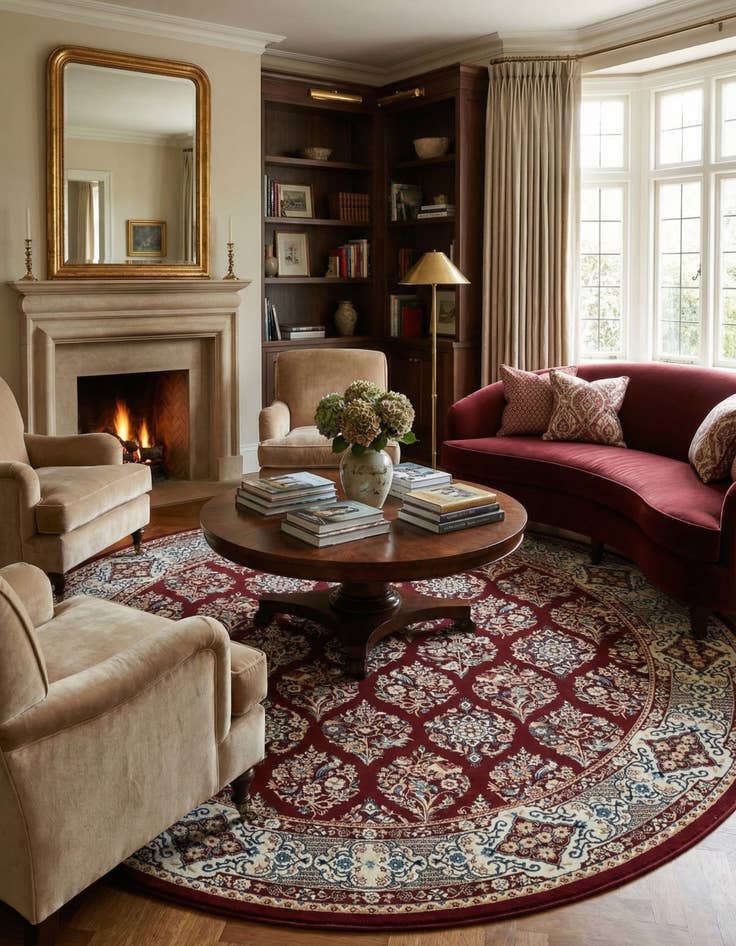 Detail image of  10' x 10' Nain Design Round Rug