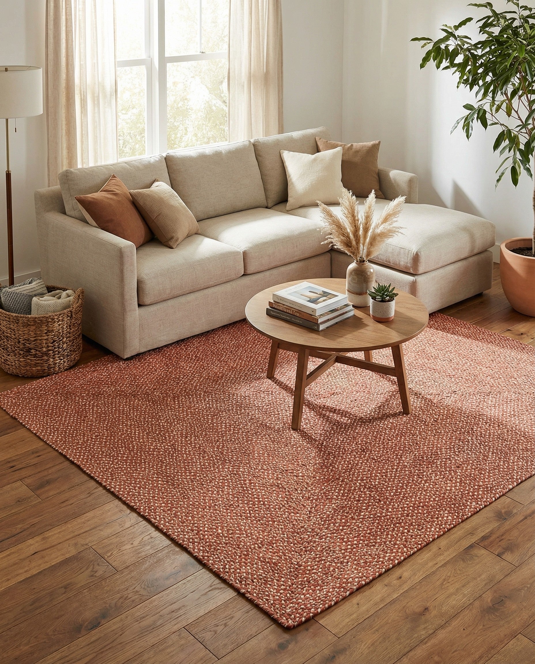  7' 10 x 7' 10  Hand Tweed Braided Jute Square Rug