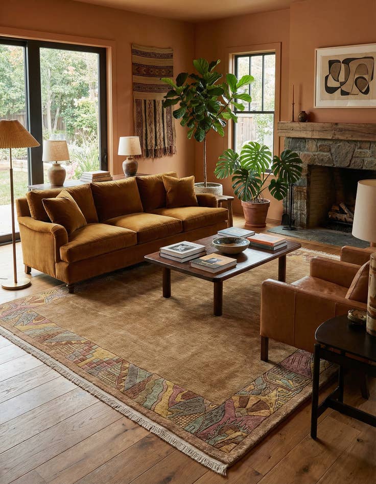 Detail image of 6' 7 x 6' 7  Hand Knotted Tibet Wool Square Rug