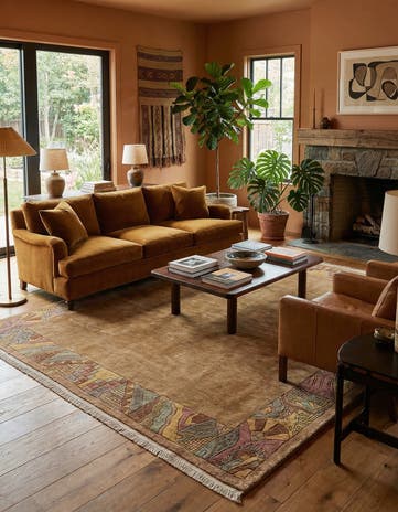 6' 7 x 6' 7 Hand Knotted Tibet Wool Square Rug