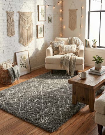 Gray Moroccan Shag Rug