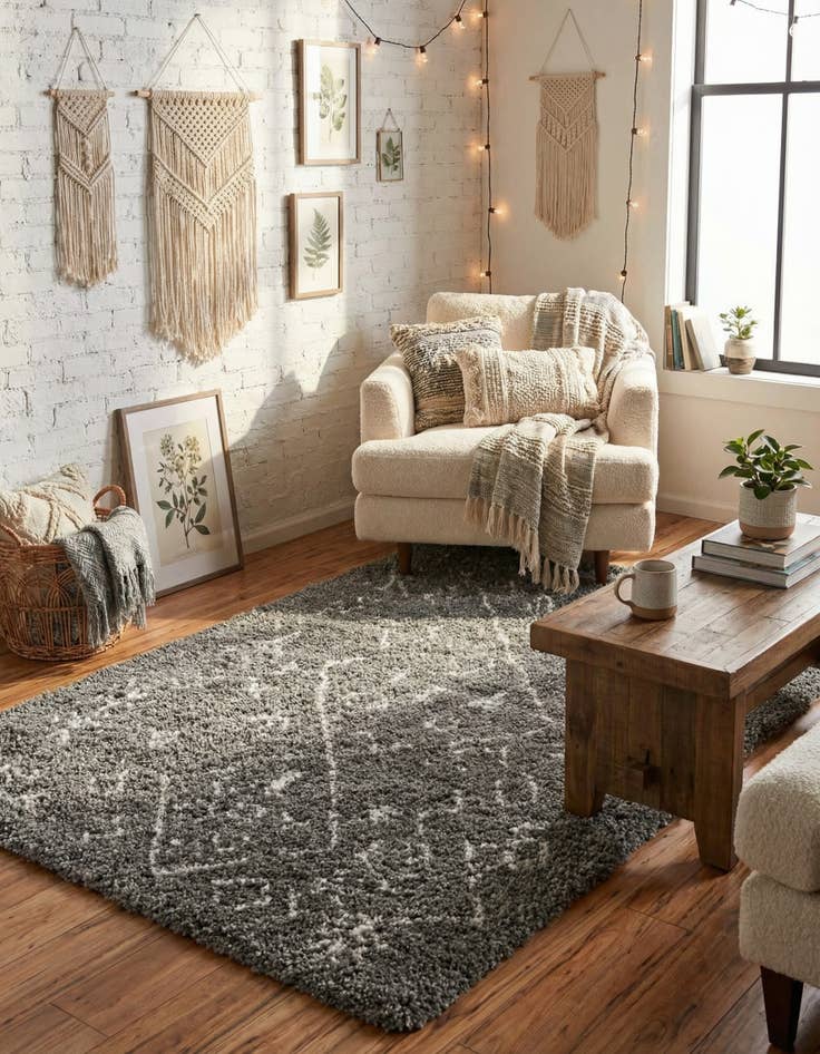 Detail image of  4' x 6' Moroccan Shag Rug