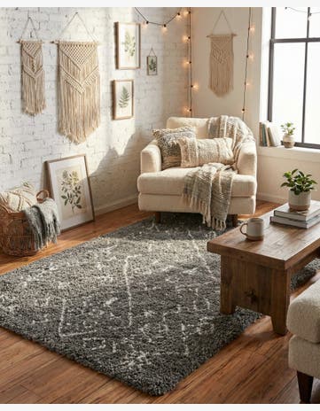 Gray Moroccan Shag Rug