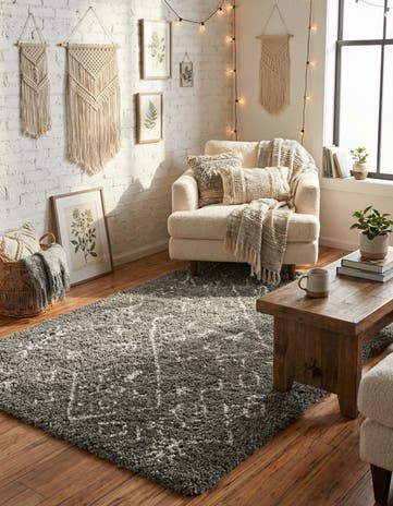 Gray Moroccan Shag Rug
