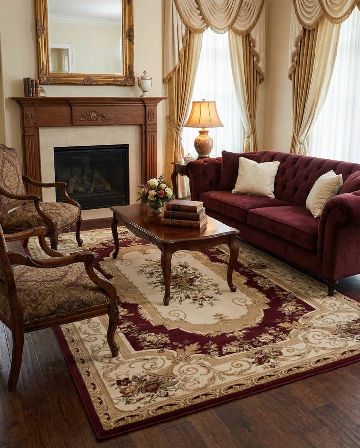 Detail image of 7' x 10' Classic Aubusson Rug