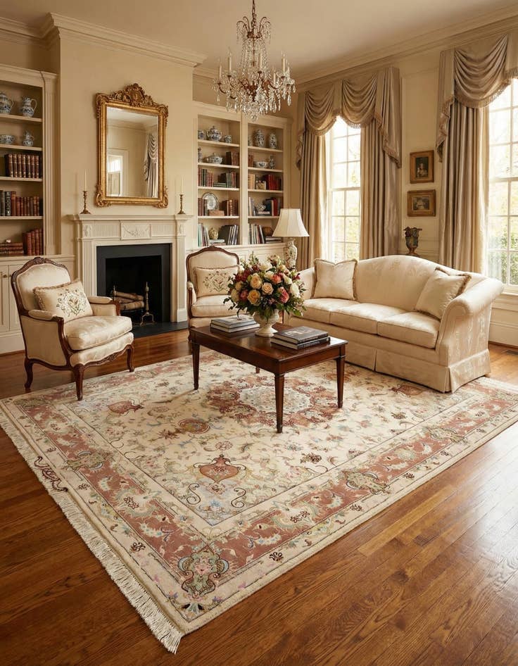 Detail image of  4' 9 x 7' Tabriz Rug