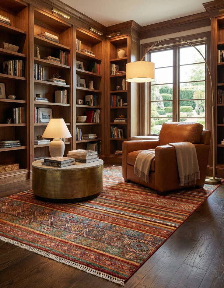 Detail image of  6' 9 x 9' 8 Torkman Wool Rug