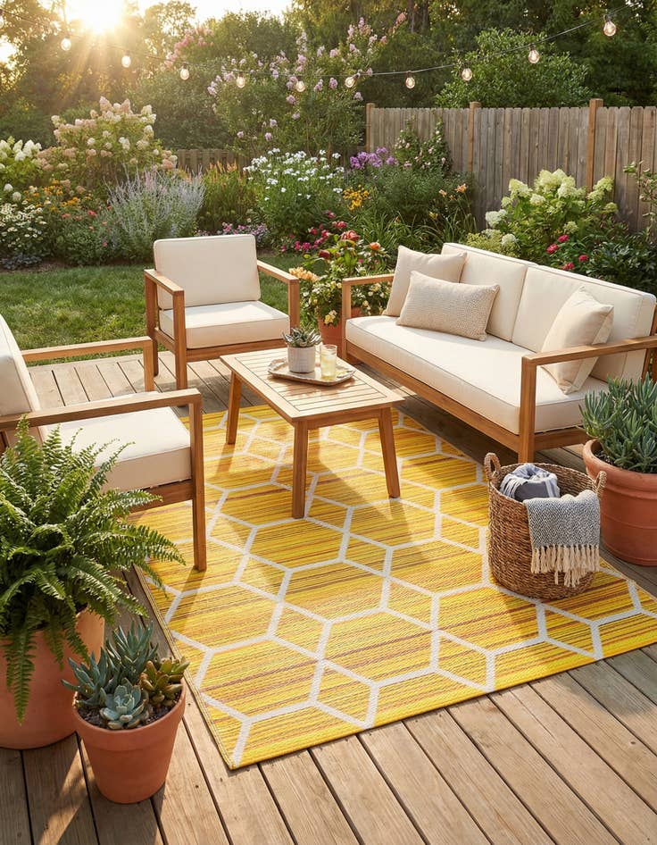 Detail image of 5' x 8'  Washable Vista Breeze Indoor / Outdoor Rug