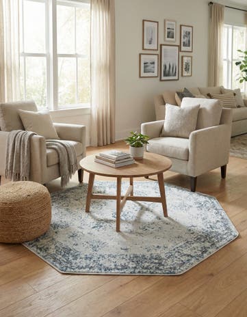 Light Blue Monte Carlo Octagon Rug