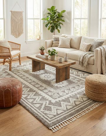 Gray Boho Rug