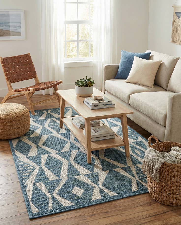 Detail image of 4' 1 x 6' 1 Easy-Clean Baja Indoor / Outdoor Rug