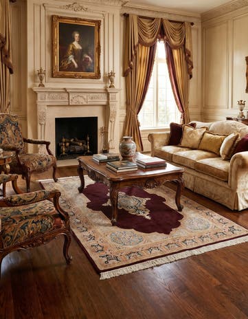 4' 7 x 6' 6 Hand Knotted Kerman Wool Rug