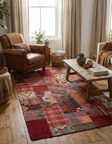 3' 10 x 6' Hand Woven Kilim Patchwork Wool Rug