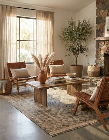 4' x 6' 4 Hand Woven Kilim Maymana Wool Rug