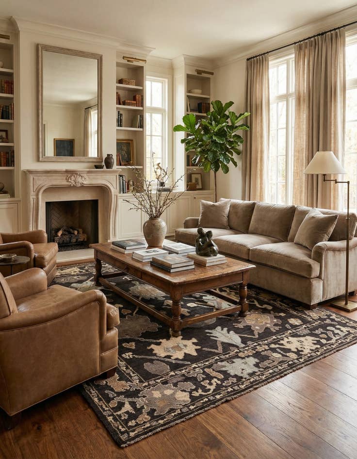 Detail image of 10' 5 x 14'  Hand Knotted Oushak Wool Rug