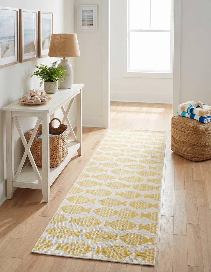 Detail image of 2' 7 x 12'  Washable Coastal Indoor / Outdoor Runner Rug