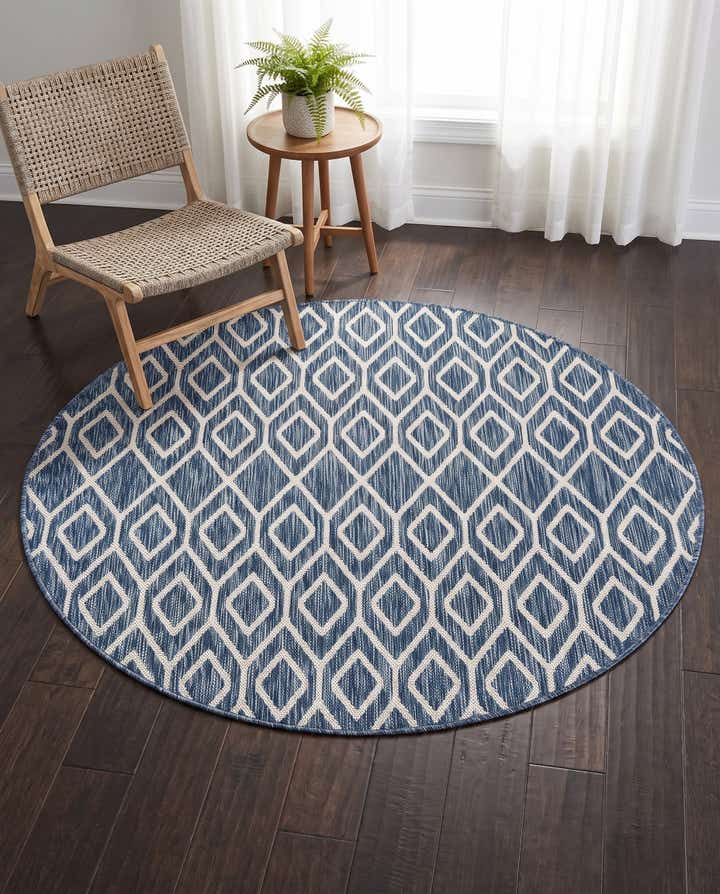 4' x 4' Easy-Clean Jill Zarin Turks and Caicos Indoor / Outdoor Round Rug