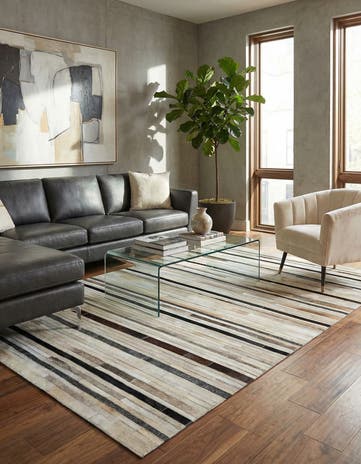 5' 2 x 8' 1 Cowhide - Patchwork Rug
