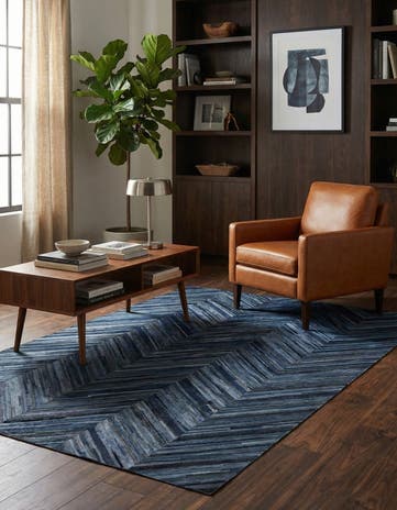 5' 4 x 8' Cowhide Leather Rug