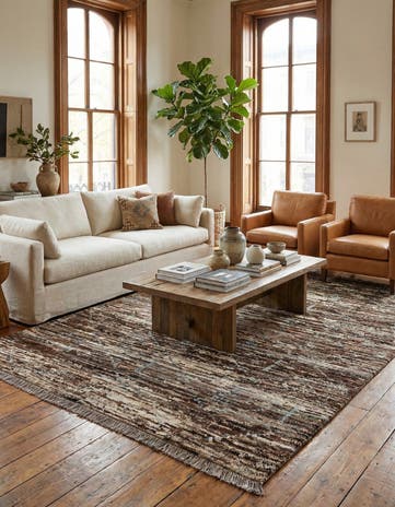 6' 9 x 8' 11 Hand Knotted Moroccan Wool Rug