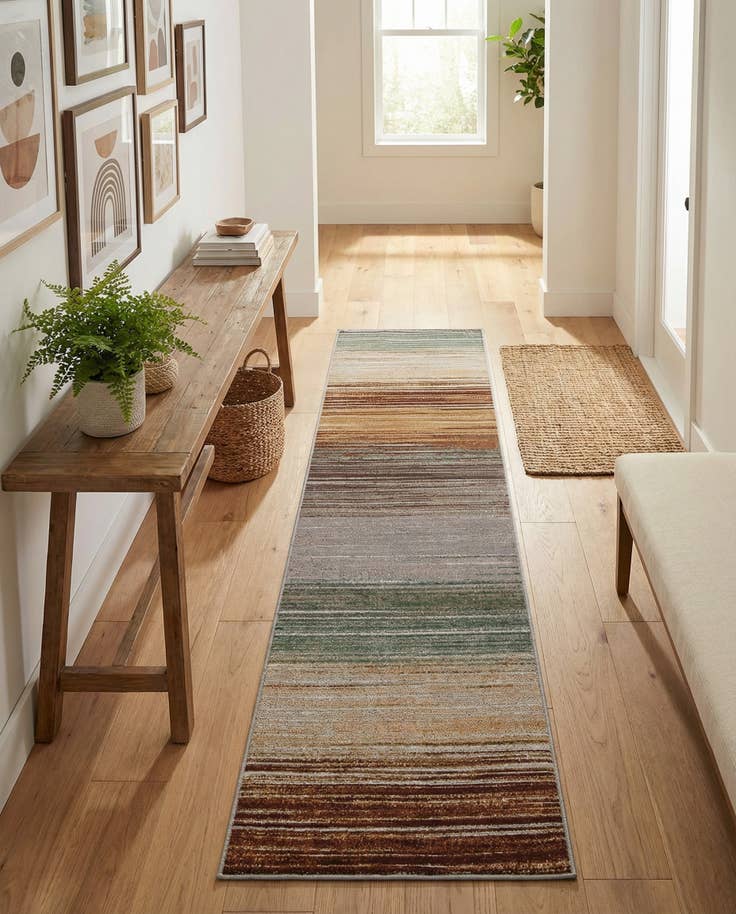 Detailansicht von 60cm x 245cm Leicht zu reinigen Modern Innen- / Aussenbereich Läufer Teppich