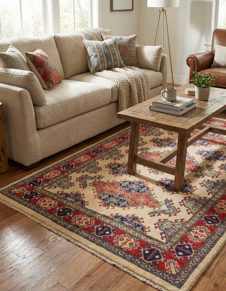 Detail image of 3' 10 x 6'  Hand Knotted Kazak Rug