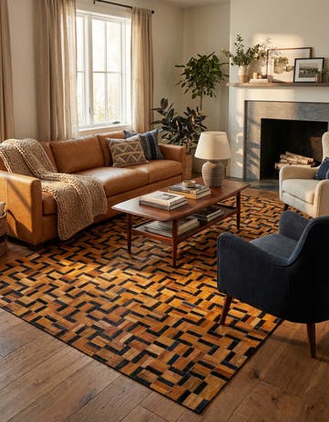 5' x 8' Cowhide - Patchwork Rug