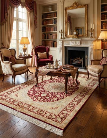 4' 4 x 6' 5 Ghom Silk Rug