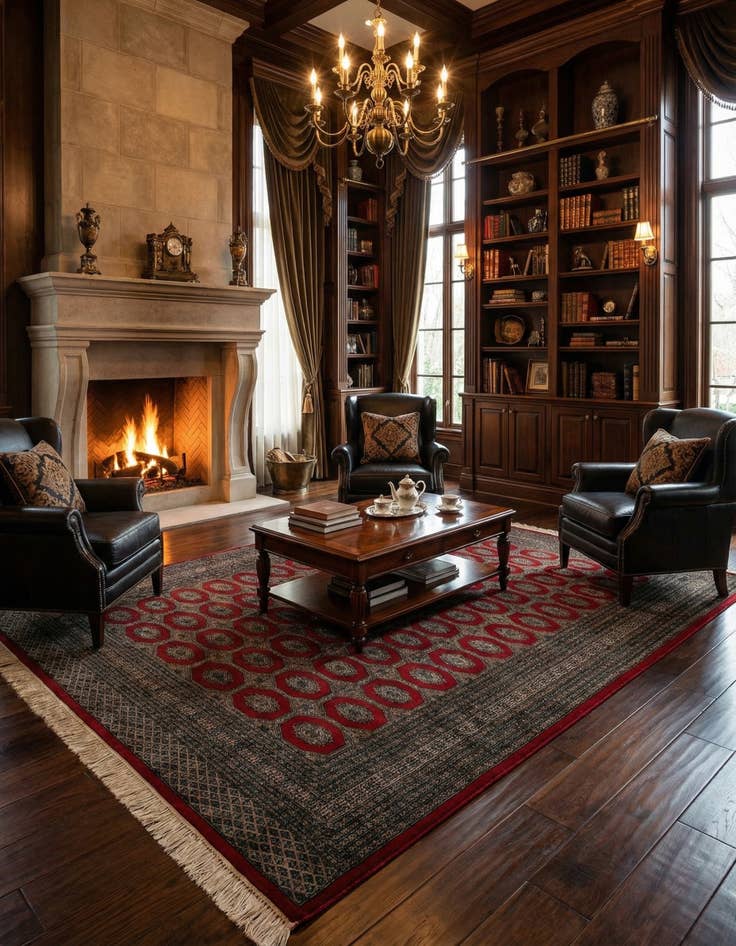 Detail image of  8' x 10' 11  Hand Knotted Bokhara Oriental Wool Rug