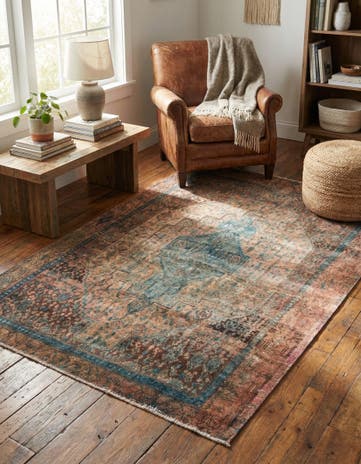 4' 9 x 7' 2 Hand Knotted Ultra Vintage Persian Wool Rug