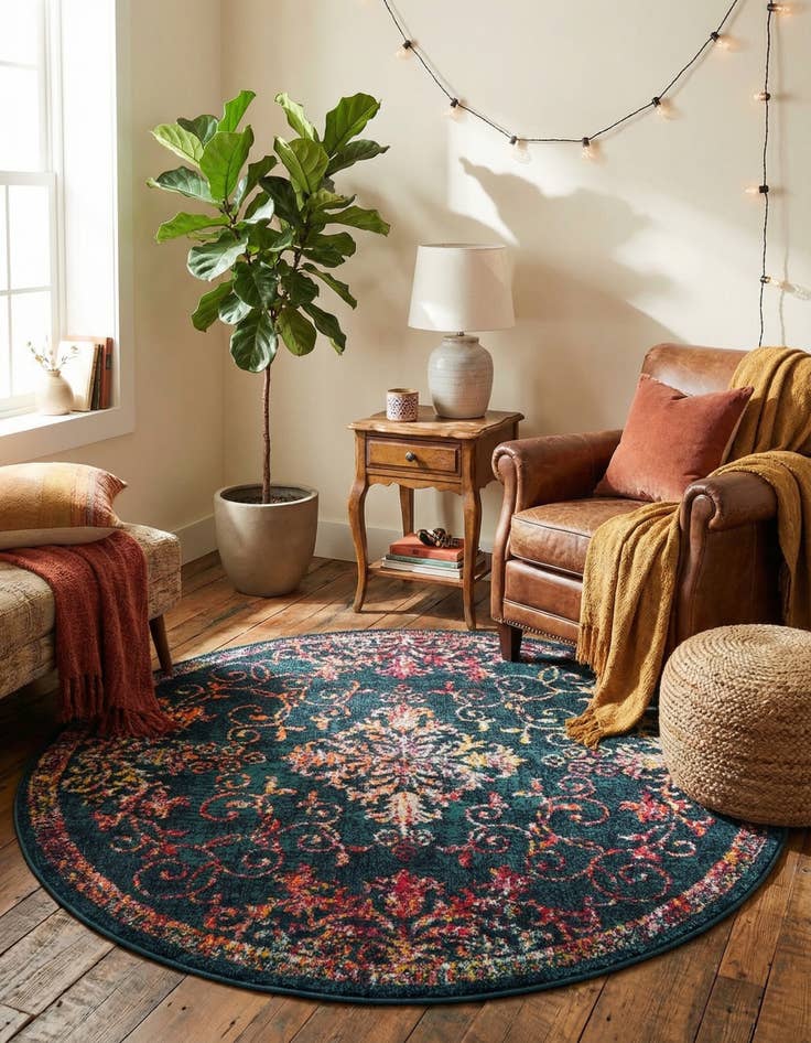 Detail image of 5' 3 x 5' 3 Carrington Round Rug