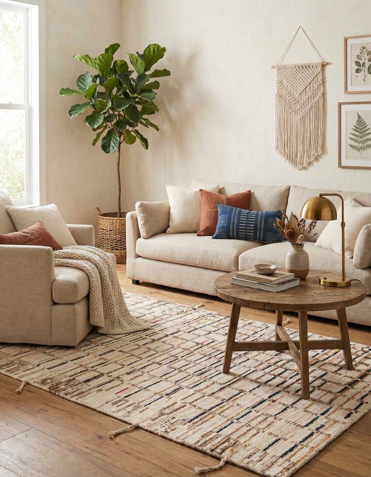 Detail image of 4' x 6' 1  Hand Knotted Moroccan Wool Rug