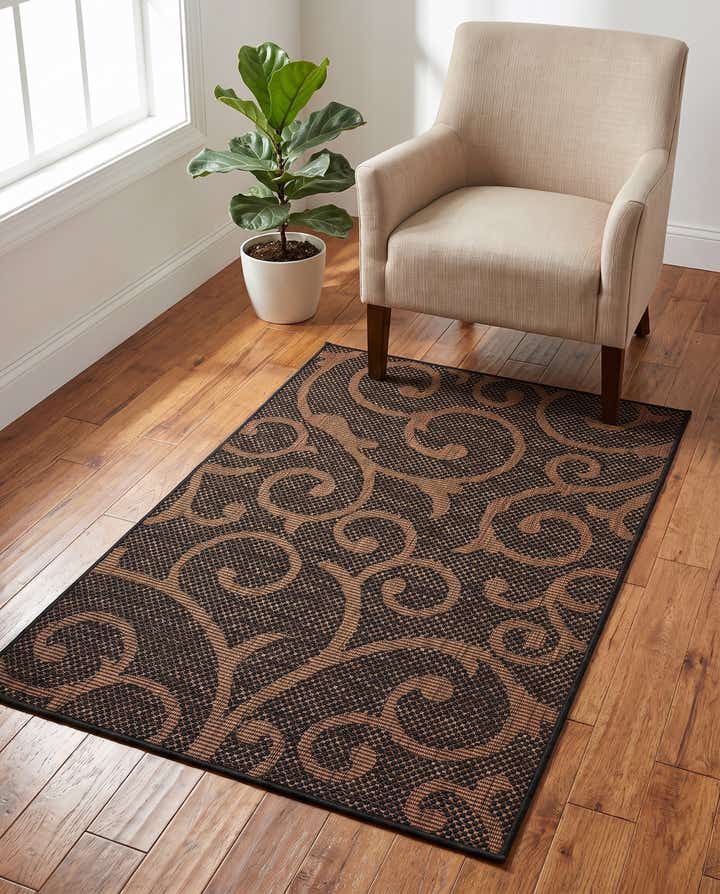 3' 3 x 5' 3 Easy-Clean Botanical Indoor / Outdoor Rug