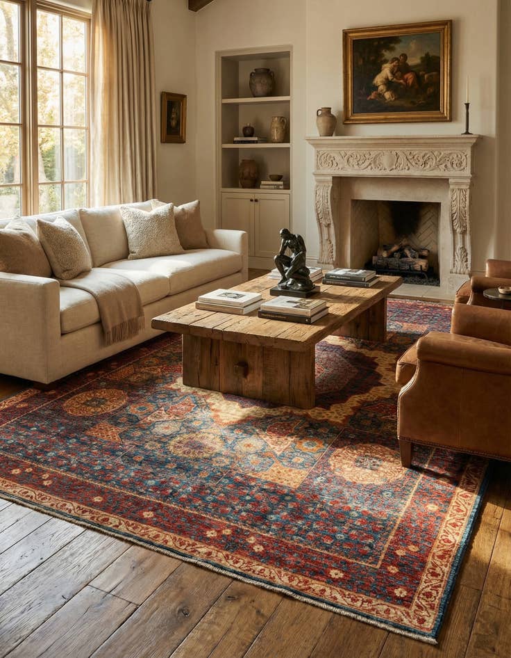 Detail image of  6' x 8' 7  Hand Knotted Mamluk Ziegler Oriental Rug