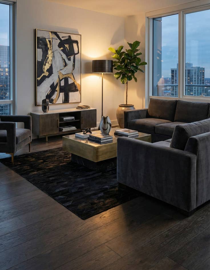 Detail image of 5' x 8' Cowhide Leather Rug