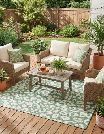 5' 3 x 7' Easy-Clean Safari Indoor / Outdoor Rug