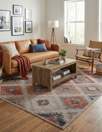 Rust red and Beige Washable Sisu Rug