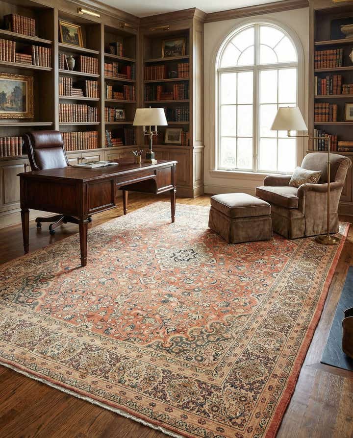 10' 6 x 13' 9 Hand Knotted Sarough Persian Wool Rug