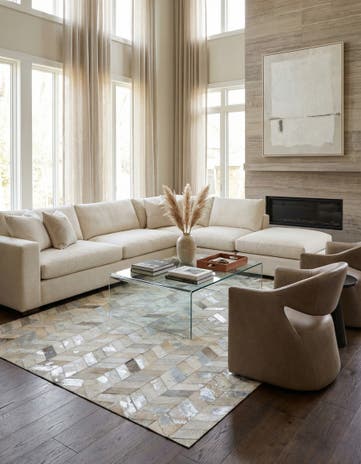 5' x 8' Cowhide Leather Rug