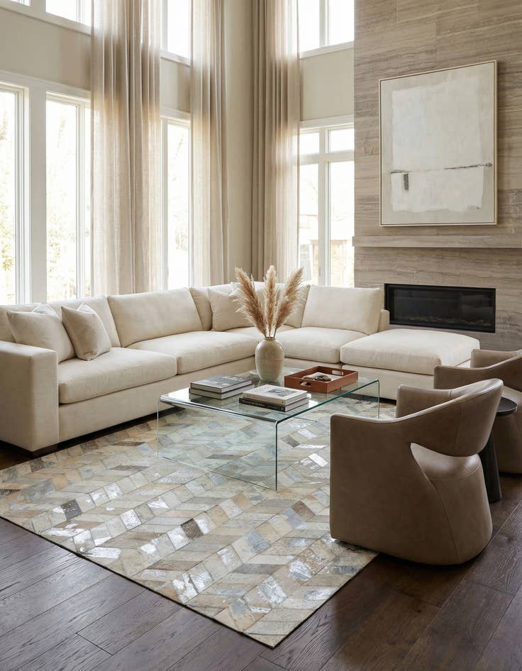 Detail image of 5' x 8' Cowhide Leather Rug