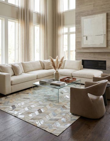 5' x 8' Cowhide Leather Rug