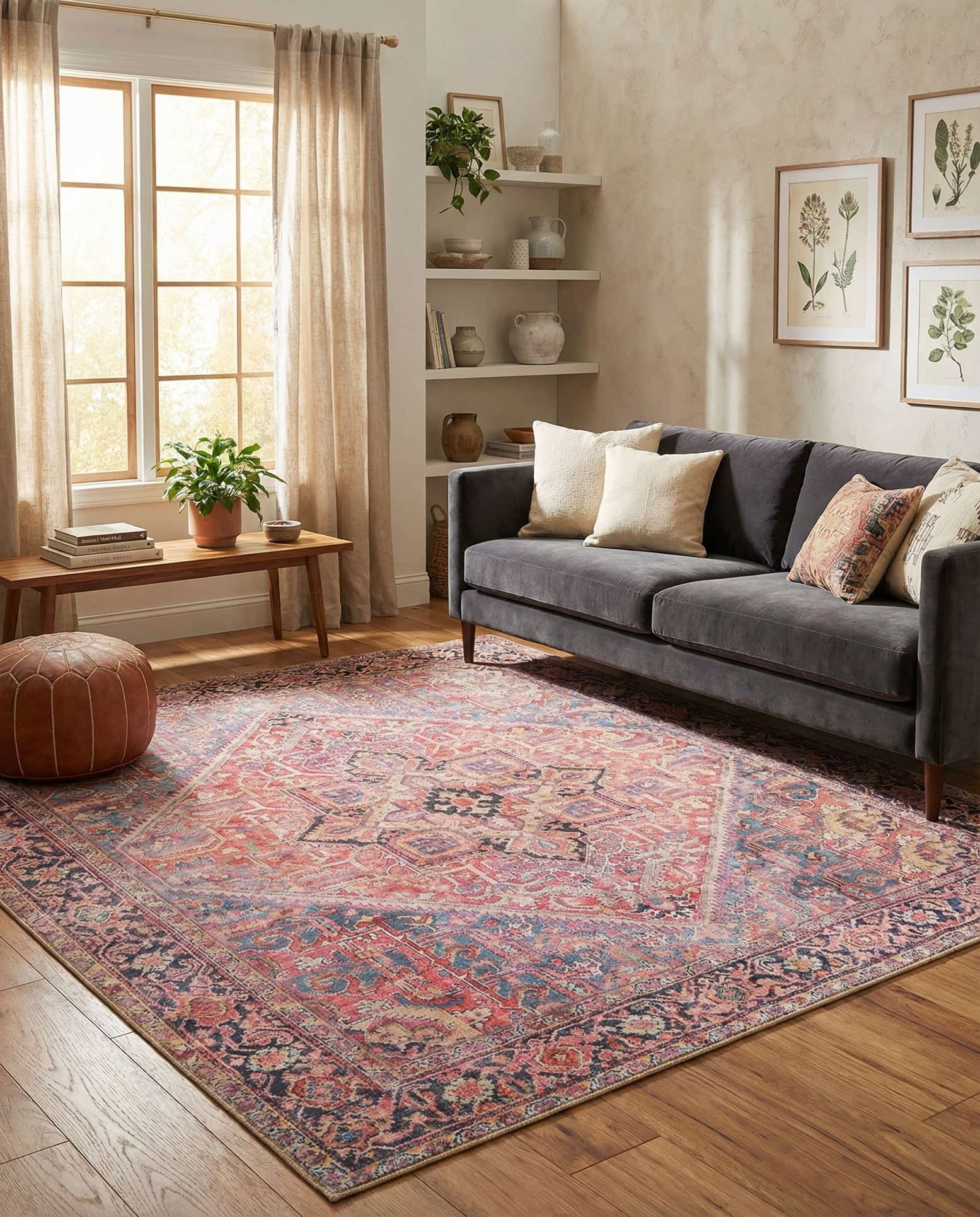 7' 6 x 7' 6 Washable Timeless Square Rug
