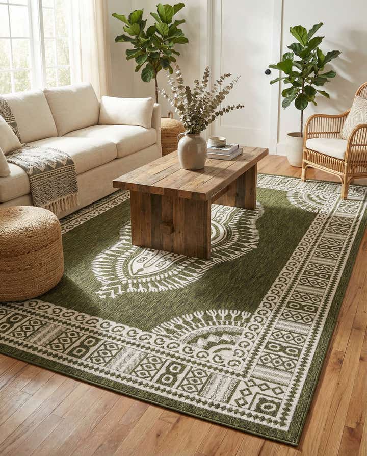 7' 10 x 10' Easy-Clean Traditional Indoor / Outdoor Rug