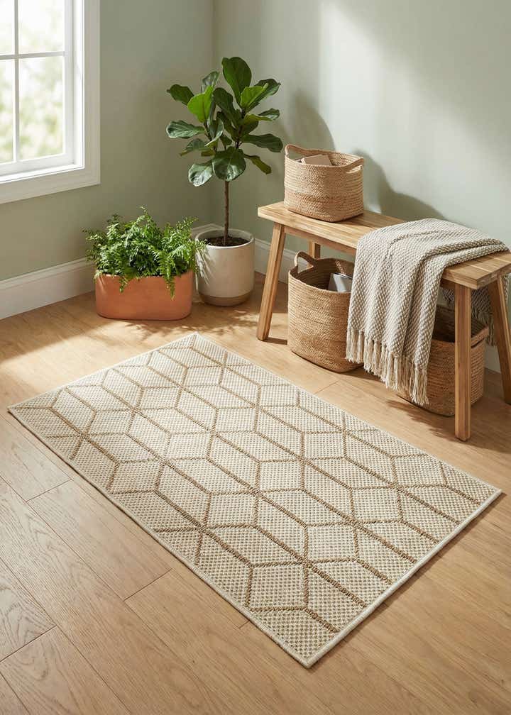 2' x 3' 1 Easy-Clean Lattice Indoor / Outdoor Rug