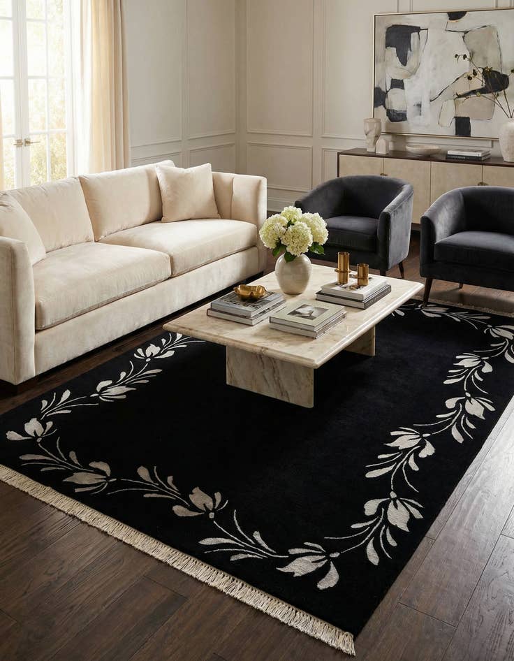 Detail image of 5' 8 x 7' 11  Hand Knotted Darya Wool Rug