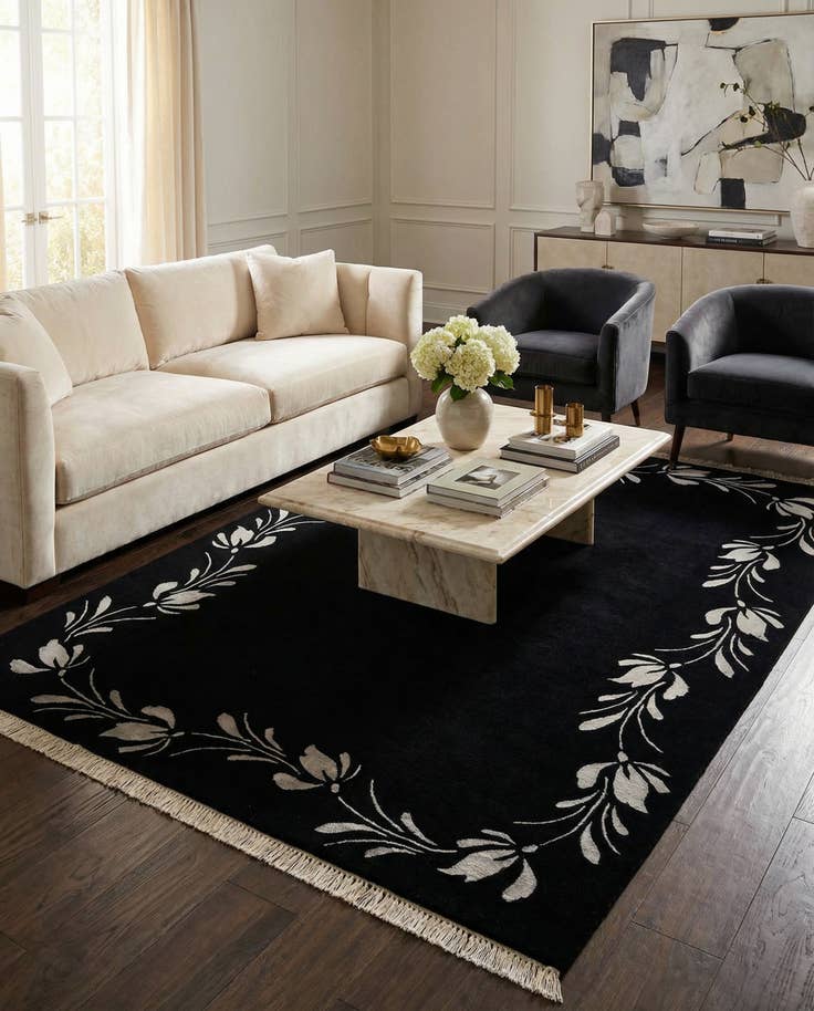 Detail image of 5' 8 x 7' 11 Hand Knotted Darya Wool Rug