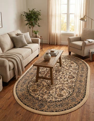 Ivory Yasmin Oval Rug