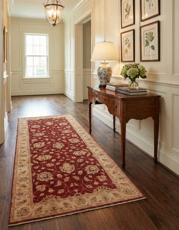 4' x 9' 8 Hand Knotted Peshawar Ziegler Runner Rug