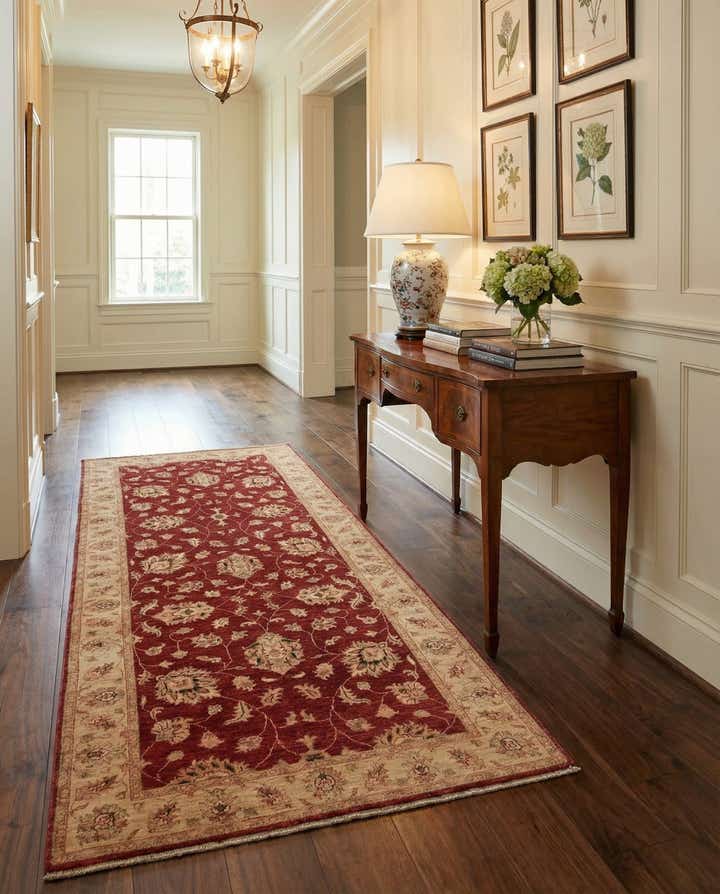 4' x 9' 8 Hand Knotted Peshawar Ziegler Runner Rug