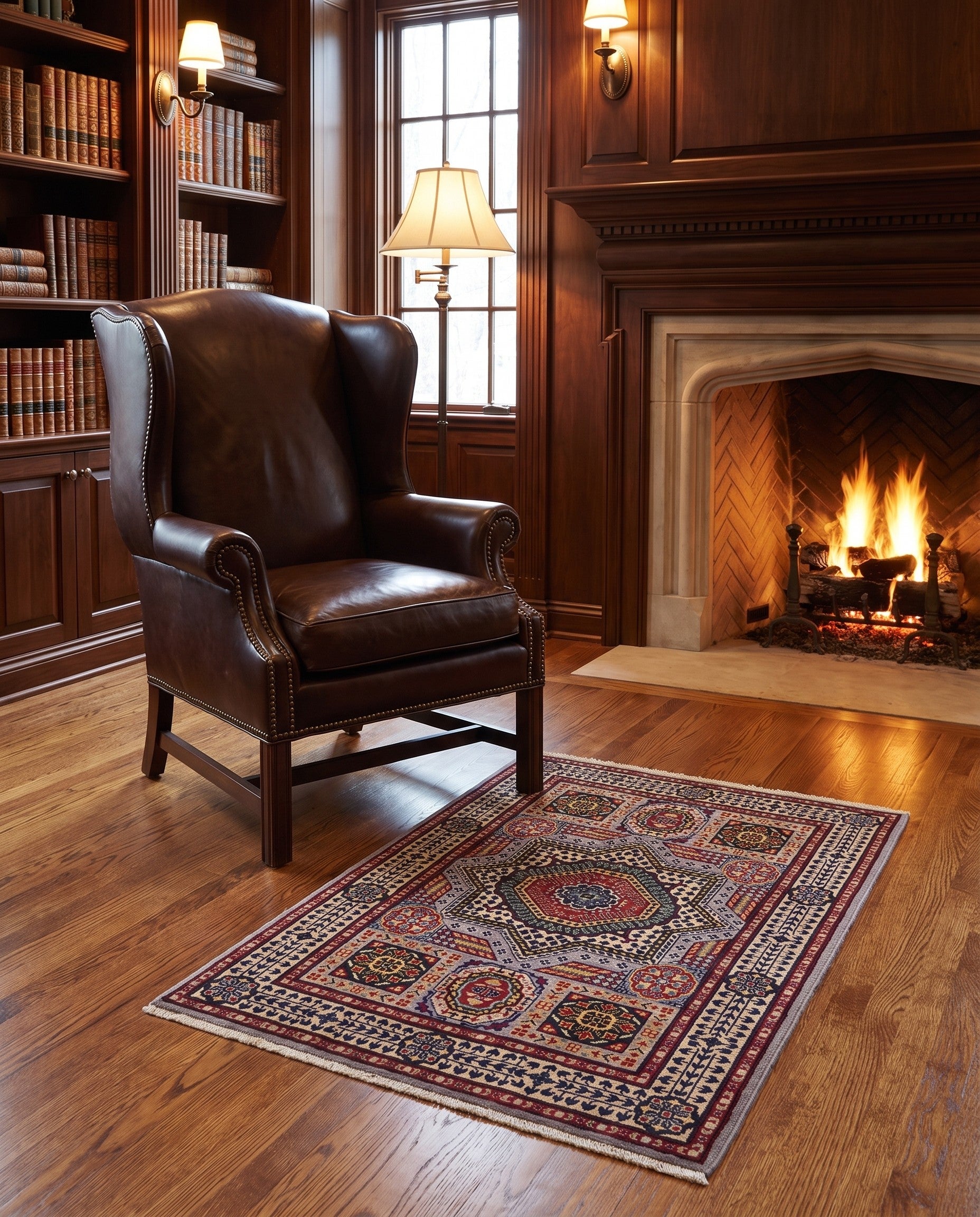 3' 6 x 5' Hand Knotted Mamluk Ziegler Rug